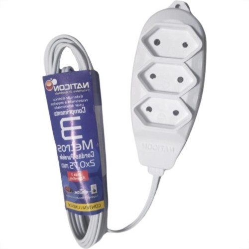 Extensao Naticon Pl 0,75 03Mt Branco Extensao Naticon Pl 0,75 03Mt Branco