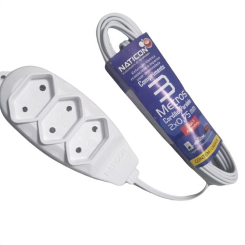 Extensao Naticon Pl 0,75 03Mt Branco Extensao Naticon Pl 0,75 03Mt Branco