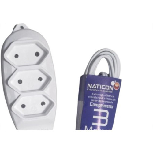 Extensao Naticon Pl 0,75 03Mt Branco Extensao Naticon Pl 0,75 03Mt Branco