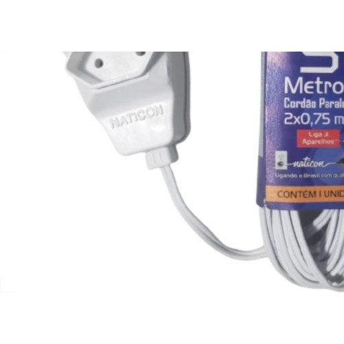 Extensao Naticon Pl 0,75 05Mt Branco Extensao Naticon Pl 0,75 05Mt Branco