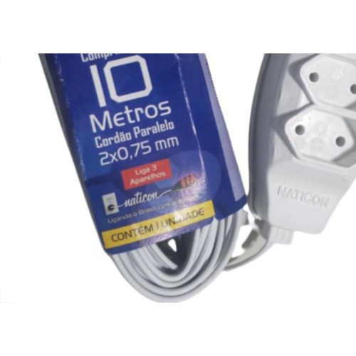 Extensao Naticon Pl 0,75 10Mt Branco Extensao Naticon Pl 0,75 10Mt Branco