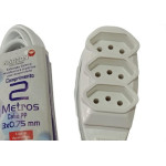 Extensao Naticon Pp 0,75 02Mt 2P+T10A Branco Extensao Naticon Pp 0,75 02Mt 2P+T10A Branco