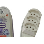 Extensao Naticon Pp 0,75 03Mt 2P+T10A Branco Extensao Naticon Pp 0,75 03Mt 2P+T10A Branco