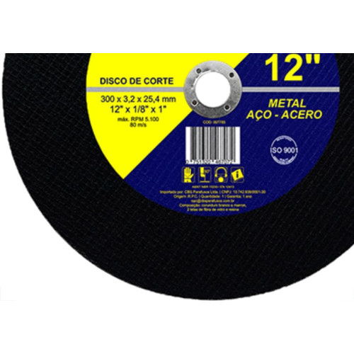 Disco Corte Waves Ferro 12X1 2T Disco Corte Waves Ferro 12X1 2T