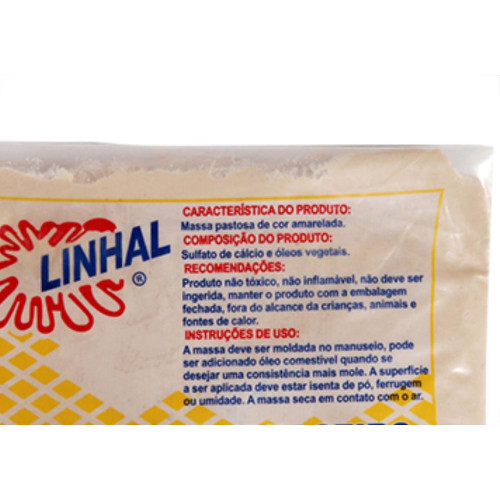 Massa Vidraceiro Linhal Pct.C/500Gr - Kit C/12 Unidades