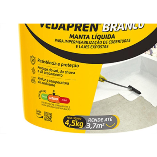 Otto B.Vedapren Laje Branco Galao 3,6 Litros 4,5Kg