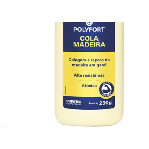 Cola Madeira Pulvitec 250Gr - Kit C/12 Unidades