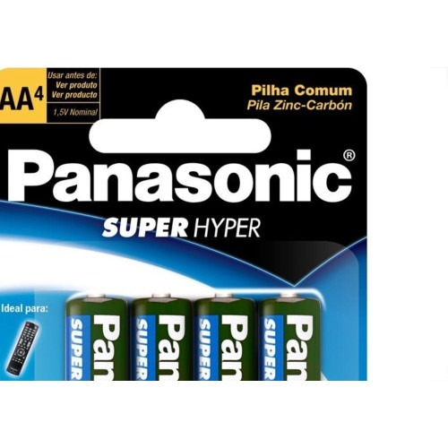 Pilha Panasonic Pequena Aa Cartela 4 Pecas Um-3Shs