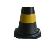 Cone Rigido Prosafety Plastico Preto/Amarelo 50Cm Wps1915