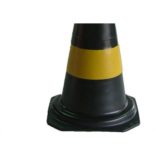 Cone Rigido Prosafety Plastico Preto/Amarelo 50Cm Wps1915