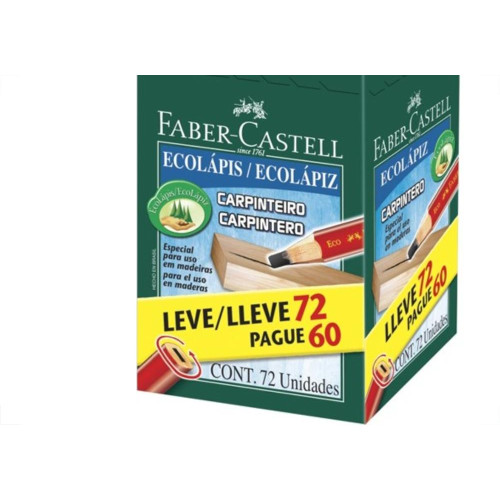 Lapis Carpinteiro Faber Primeira Linha Com 72 Pecas Pm/2835
