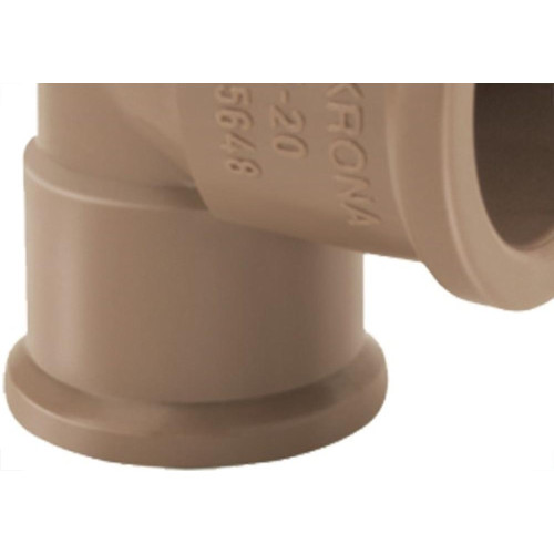Cotovelo Marrom Krona Liso Liso Reducao 25X20 433 - Kit C/20 