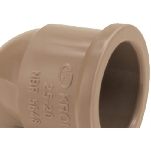 Cotovelo Marrom Krona Liso Liso Reducao 25X20 433 - Kit C/20 