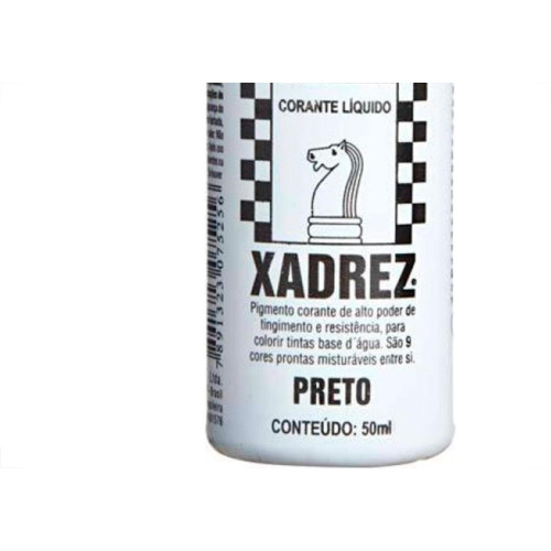 Corante Xadrez Preto 50Ml Para Tinta  - Kit C/12 