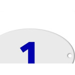 Numero Oval Chapa Esmaltado Caiado 1  - Kit C/10 