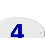 Numero Oval Chapa Esmaltado Caiado 4  - Kit C/10 