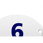 Numero Oval Chapa Esmaltado Caiado 6/9  - Kit C/10 