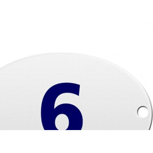 Numero Oval Chapa Esmaltado Caiado 6/9  - Kit C/10 