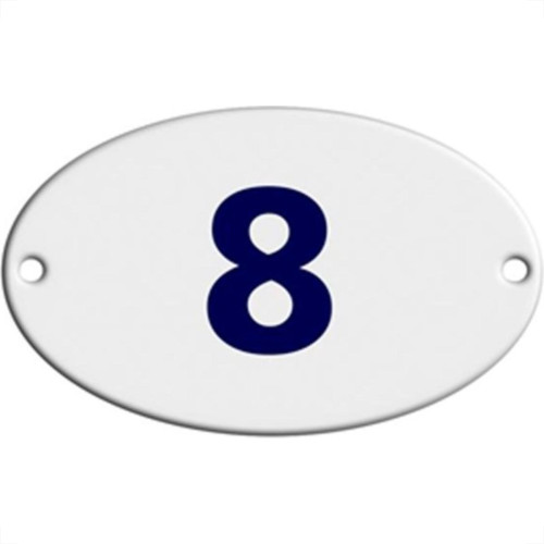 Numero Oval Chapa Esmaltado Caiado 8  - Kit C/10 