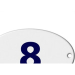 Numero Oval Chapa Esmaltado Caiado 8  - Kit C/10 