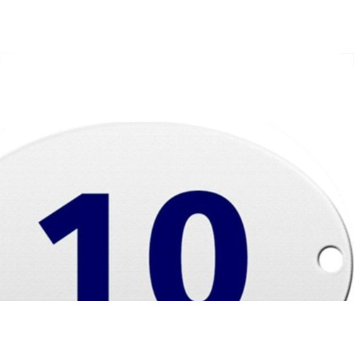 Numero Oval Chapa Esmaltado Caiado 10  - Kit C/10 