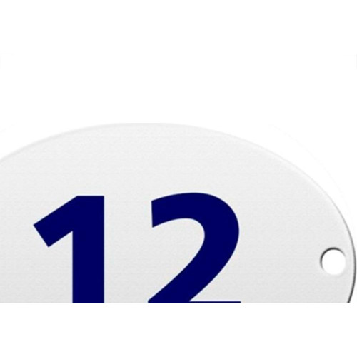 Numero Oval Chapa.Esmaltado.Caiado 12  - Kit C/10 