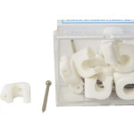 Grampo Fixa Fio Romeplast 07Mm Branco Com 15 Pecas 