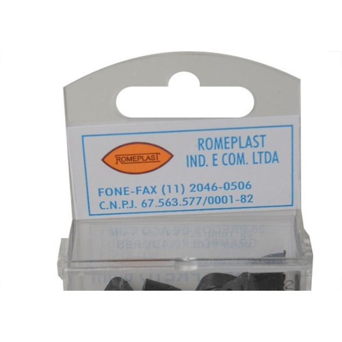 Grampo Fixa Fio Romeplast 06Mm Preto Com 20 Pecas 