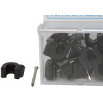 Grampo Fixa Fio Romeplast 07Mm Preto Com 15 Pecas 