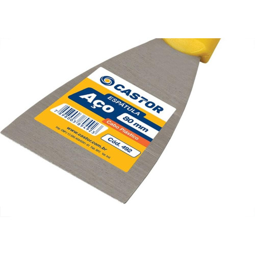 Espatula Parede Castor Laminada Cabo Plastico 80Mm 492