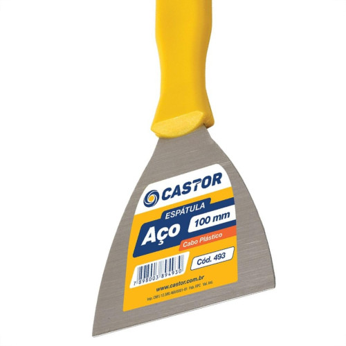 Espatula Parede Castor Laminada Cabo Plastico 100Mm 493