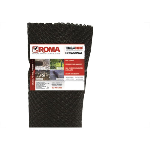 Tela Plastica Roma Pinteiro 4 1,0M X 50M Preta 9364