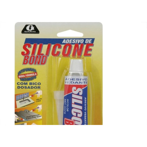 Cola Silicone Bond Garin 50 Gr Incolor Blister Ssai-050 - Kit C/12 