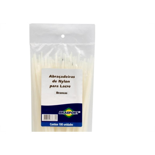 Abracadeira Nylon Brasfort Branca 2,5X100 100 Pecas 8625