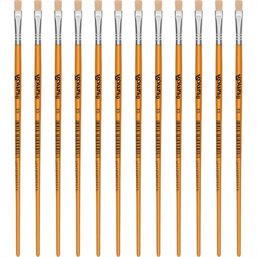 Pincel Para Artesanato Roma Ponta Chata 10 615 10 - Kit C/12 