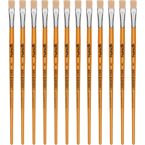 Pincel Para Artesanato Roma Ponta Chata 14 615 14 - Kit C/12 