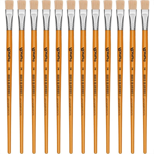 Pincel Para Artesanato Roma Ponta Chata 16 615 16 - Kit C/12 