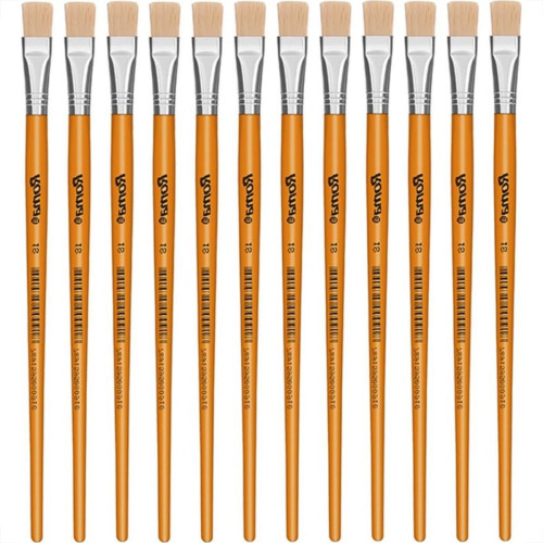 Pincel Para Artesanato Roma Ponta Chata 18 615 18 - Kit C/12 