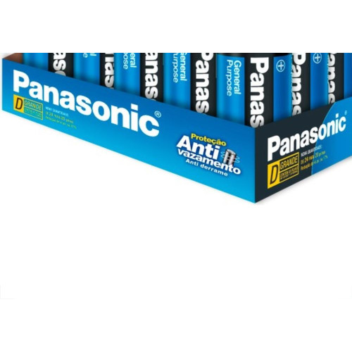 Pilha Panasonic Grande D2 Com 1 Peca Um-1Sh300 - Kit C/20 