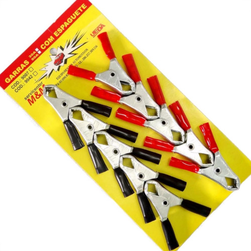Garra 30A Com Espaguete Vermelho/Preto Cartela 10 Pecas 9042