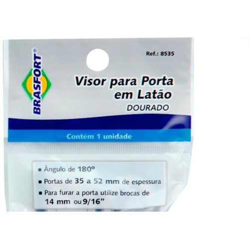 Visor Para Porta Brasfort Dourado 8535