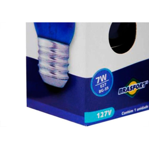 Lampada Bolinha Brasfort 07Wx127V Azul 8466 - Kit C/25 