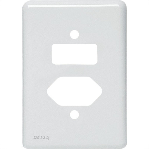 Placa Perlex Branca 4X2 (1 Saida+1Tomada) 23Pl2It