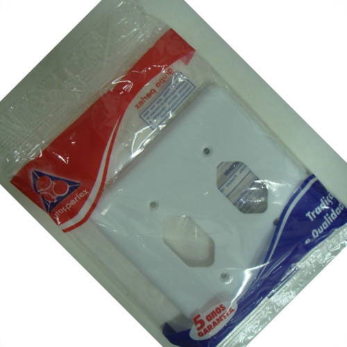 Placa Perlex Branca 4X4 (1 Tomada+1 Tomada) 23Pl11T