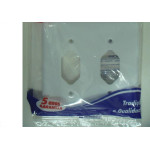 Placa Perlex Branca 4X4 (1 Tomada+1 Tomada) 23Pl11T