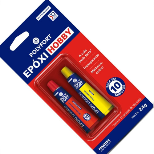 Adesivo Epoxi Liquido Polyfort 10 Minutos 24G Pulvitec Ea004