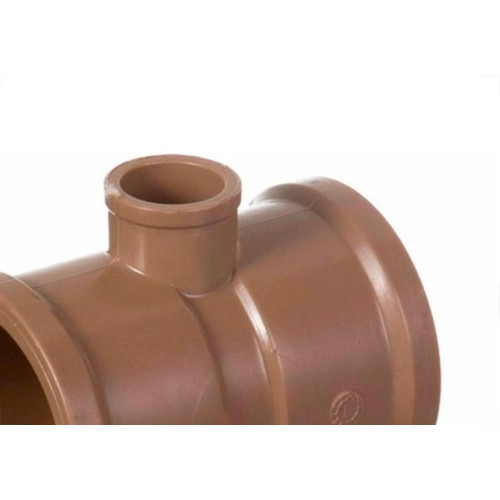 Tee Marrom Amanco Reducao Liso/Liso/Liso 40Mmx25Mm 11823 - Kit C/10 