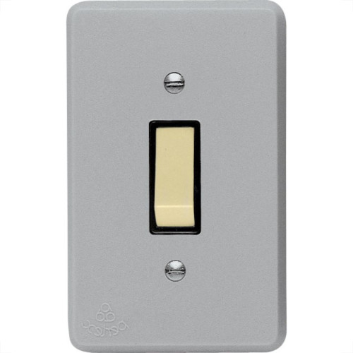 Conjunto Perlex 4X2 Cinza Com Placa(1Simples ) 1381