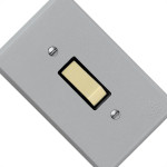 Conjunto Perlex 4X2 Cinza Com Placa(1Simples ) 1381