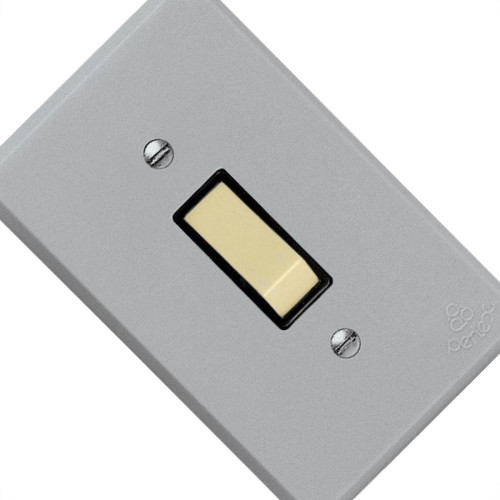Conjunto Perlex 4X2 Cinza Com Placa(1Simples ) 1381
